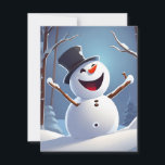Tarjeta Festiva Feliz Snowman<br><div class="desc">Feliz hombre de nieve. Wombo</div>