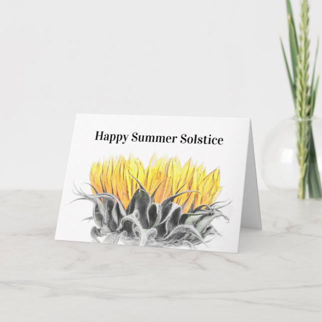 Tarjeta Festiva Feliz solsticio de verano girasol (Anverso)
