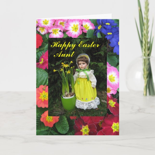 Tarjeta Festiva Feliz tía de Pascua (Anverso)