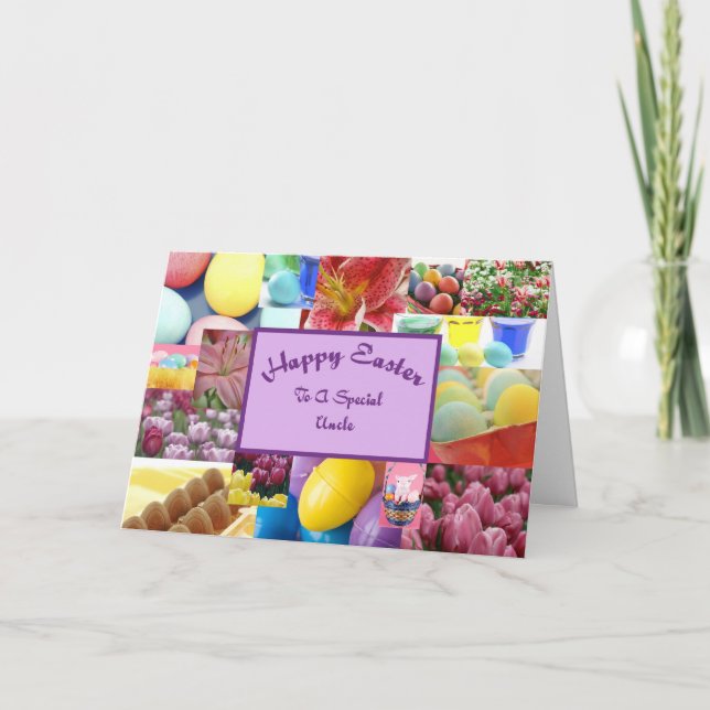 Tarjeta Festiva Feliz tío de Pascua (Anverso)