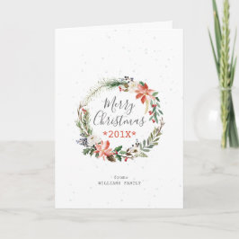 Tarjeta Festiva Feliz tipografía navideña y guerra de Navidades