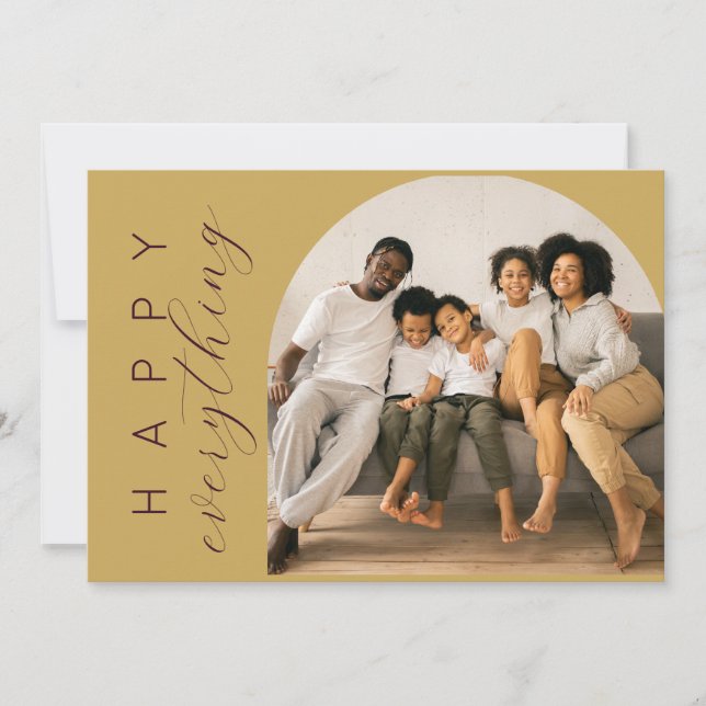 Tarjeta Festiva Feliz TODO dorado (Anverso)