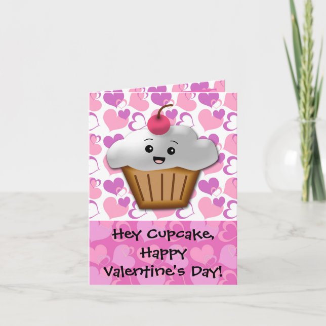Tarjeta Festiva Feliz Torta Valentina (Anverso)