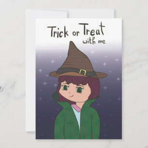 Tarjeta Festiva Feliz truco de Halloween o vísame