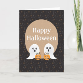 Tarjeta Festiva Feliz Truco O Tratamiento De Fantasmas De Hallowee