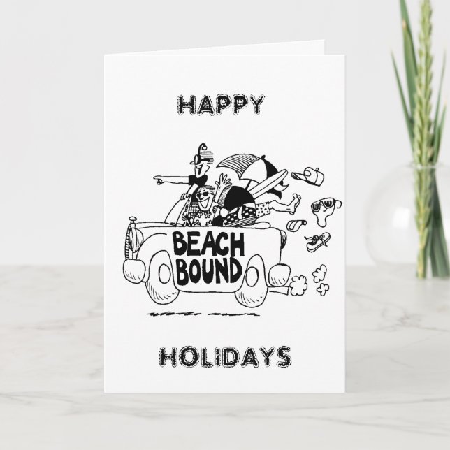 TARJETA FESTIVA FELIZ VACACIONES DE LOS "BOMBARDEOS DE LA PLAYA" E (Anverso)