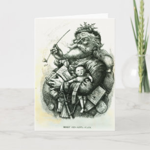Tarjeta Festiva Feliz viejo Papá Noel