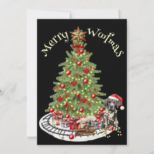 Tarjeta Festiva Feliz Woofmas Diseño de Perro - Gran Danés