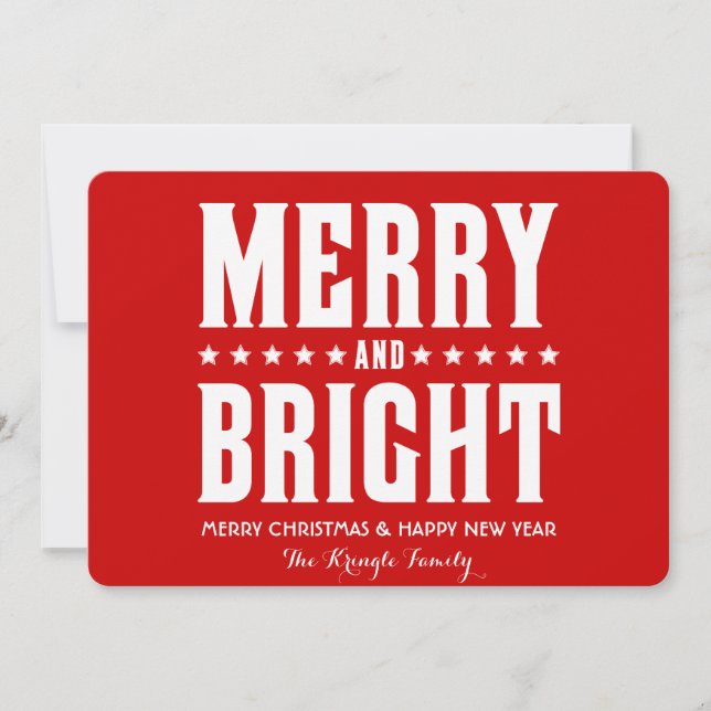 Tarjeta Festiva Feliz y brillante con foto Personalizado al revés (Anverso)