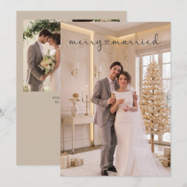 Tarjeta Festiva Feliz y Casado Recién Casado Personalizado 4 Fotos