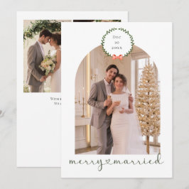 Tarjeta Festiva Feliz y Casado Recién Casado Personalizado 4 Fotos