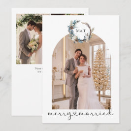 Tarjeta Festiva Feliz y Casado Recién Casado Personalizado 4 Fotos