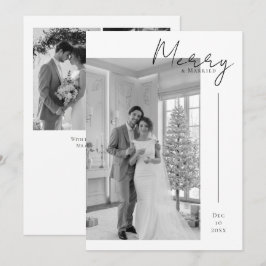 Tarjeta Festiva Feliz y Casado Recién Casado Personalizado 4 Fotos