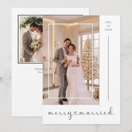 Tarjeta Festiva Feliz y Casado Recién Casado Personalizado 4 Fotos