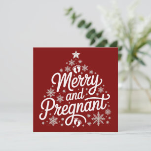 Tarjeta Festiva Feliz y Embarazada Maternidad Huellas Embarazo 