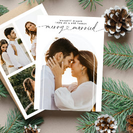 Tarjeta Festiva Feliz y matrimonio Sr. y Sra. Navidades Collage de