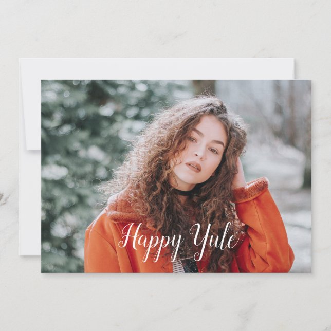 Tarjeta Festiva Feliz Yule (Anverso)