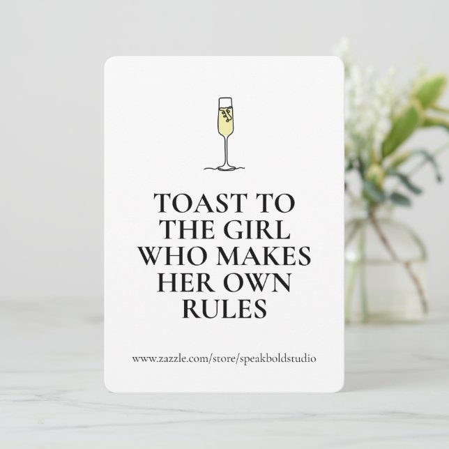 Tarjeta Festiva Feminist Gift Card Sassy Quote for Confident Women (Anverso de pie)