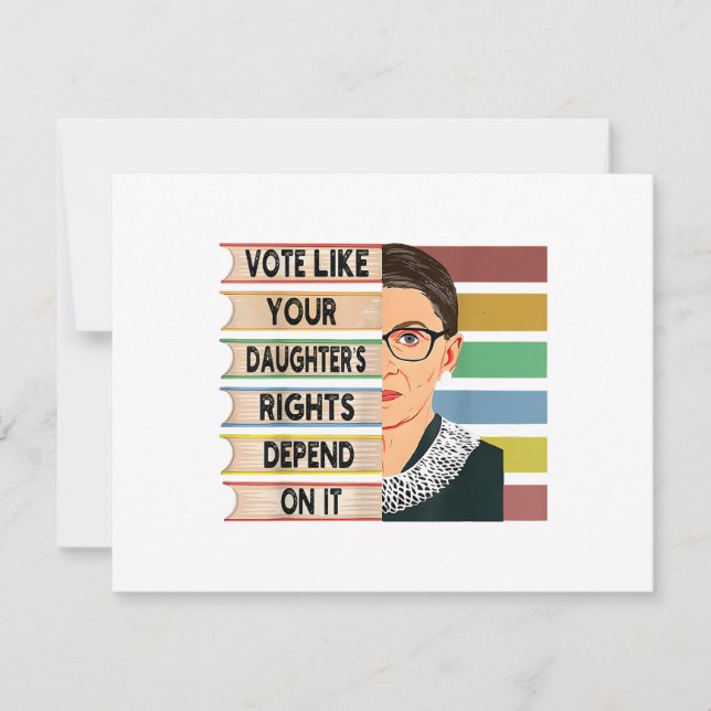Tarjeta Festiva Feminista Ruth Bader Ginsburg RBG Chica De Cita Co (Anverso)