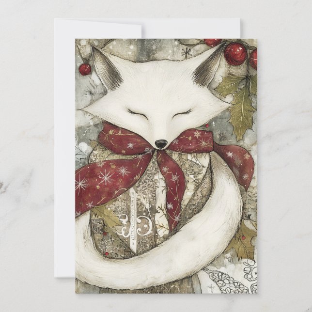 Tarjeta Festiva Fen the Fox | Woodland Whimsy Holiday Card (Anverso)