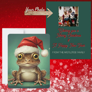 Tarjeta Festiva Fen-Whisperer Navidades singulares de rana