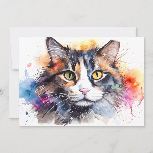 Tarjeta Festiva Feral Calico #87 (Anverso)