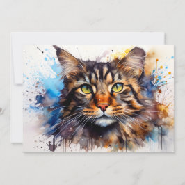 Tarjeta Festiva Feral Maine Coon