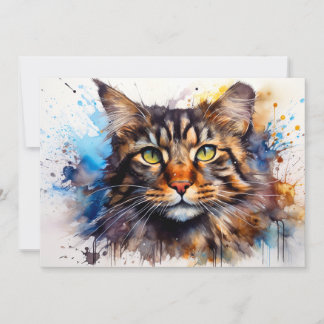 Tarjeta Festiva Feral Maine Coon