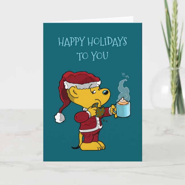 Tarjeta Festiva Ferald Christmas Holiday Greeting Card (Anverso)