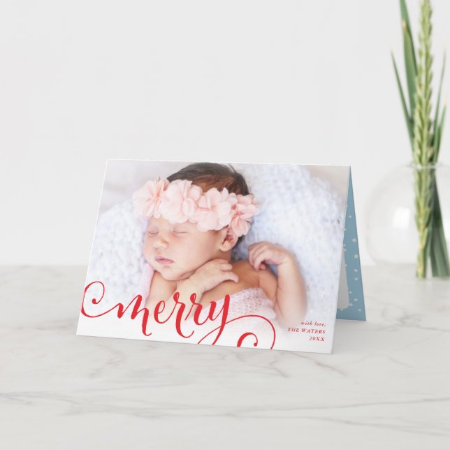 Tarjeta Festiva FERIA FOTO familia diversión caligrafía superpuest (Anverso)