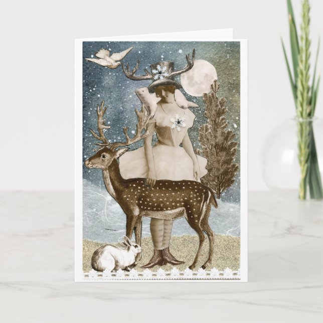 Tarjeta Festiva Feriadas con los saludos del solsticio de los amig (Anverso)