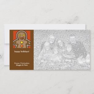 Tarjeta Festiva feriado del hombre del jengibre personalizado