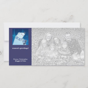 Tarjeta Festiva Feriado del oso polar personalizado
