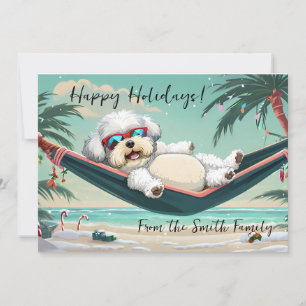 Tarjeta Festiva Feriado tropical de Bichon