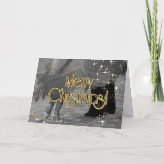 Tarjeta Festiva FEROSAS Bailarinas navideñas PERSONALIZADAS (Anverso)