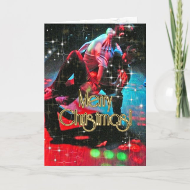Tarjeta Festiva FEROSAS Bailarinas navideñas PERSONALIZADAS (Anverso)