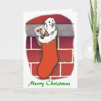 Tarjeta Festiva Ferret Stocking Stuffers