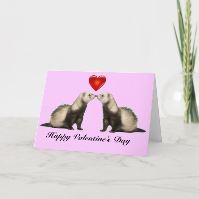 Tarjeta Festiva Ferret Valentine card (Anverso)