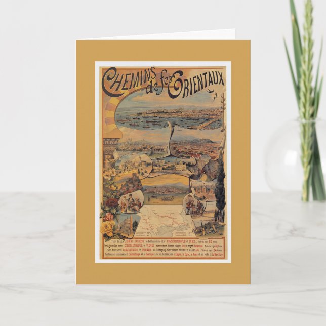 Tarjeta Festiva ferrocarriles orientales de los 1890s al viaje de (Anverso)