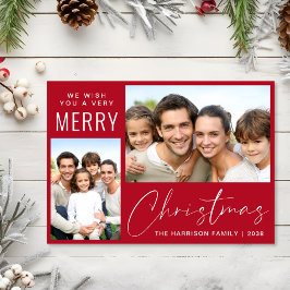 Tarjeta Festiva Ferry Christmas 2 Photo Script Red