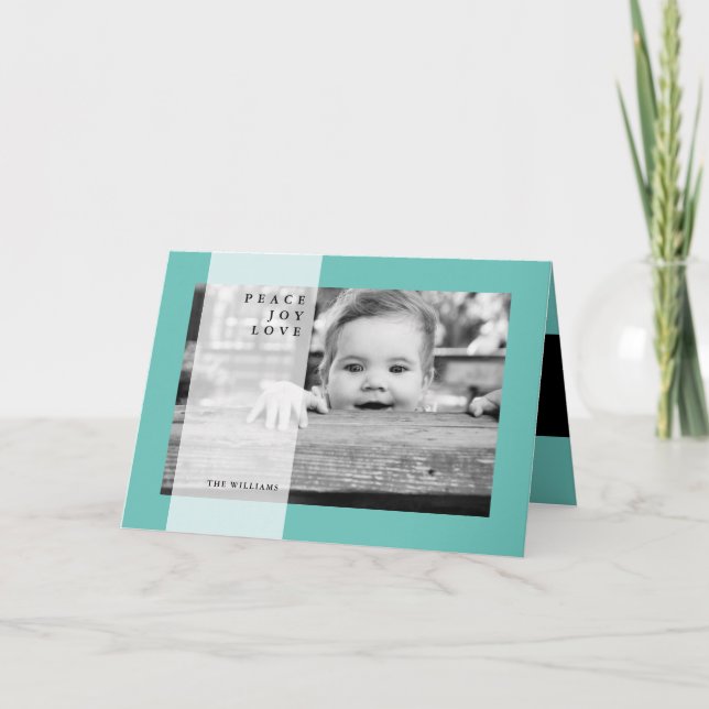 Tarjeta Festiva FERRY CHRISTMAS Peace Joy Love Holiday Card (Anverso)