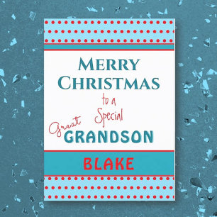 Tarjeta Festiva Ferry Christmas Personalizado Great Grandson card