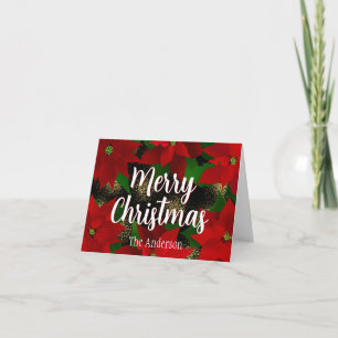 Tarjeta Festiva Ferry Christmas Red Poinsettias