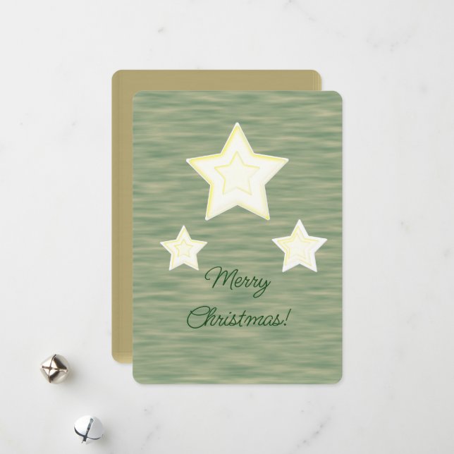 Tarjeta Festiva Ferry Christmas Stars Faux Wood Flat Holiday Card (Anverso/Reverso In Situ)