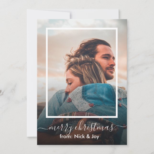 Tarjeta Festiva Festejo navideño de Feliz (Anverso)