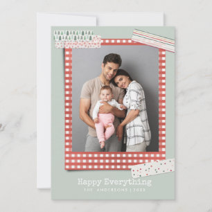 Tarjeta Festiva Festejos de Scrapbooking   Foto de marco de gingha