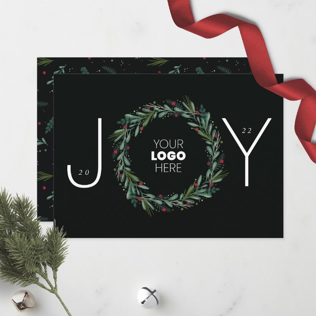 Tarjeta Festiva Festiva JOY Corporate Wreath deja Berries (Subido por el creador)