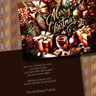 Tarjeta Festiva Festival Artístico de Chocolate Caliente Navideño 