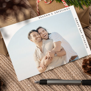 TARJETA FESTIVA FESTIVAL DE DOS FOTOS DE NAVIDADES SIMPLE DE MEDIA