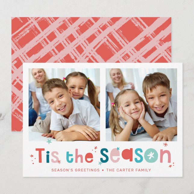 Tarjeta Festiva FESTIVAL FOTO Cita divertida de la temporada 2 fot (Anverso / Reverso)